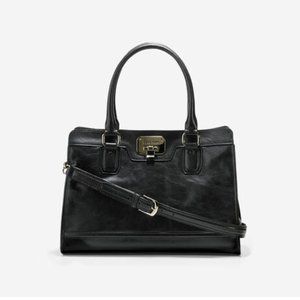 COLE HAAN Women's Black Leather Tote Handbag